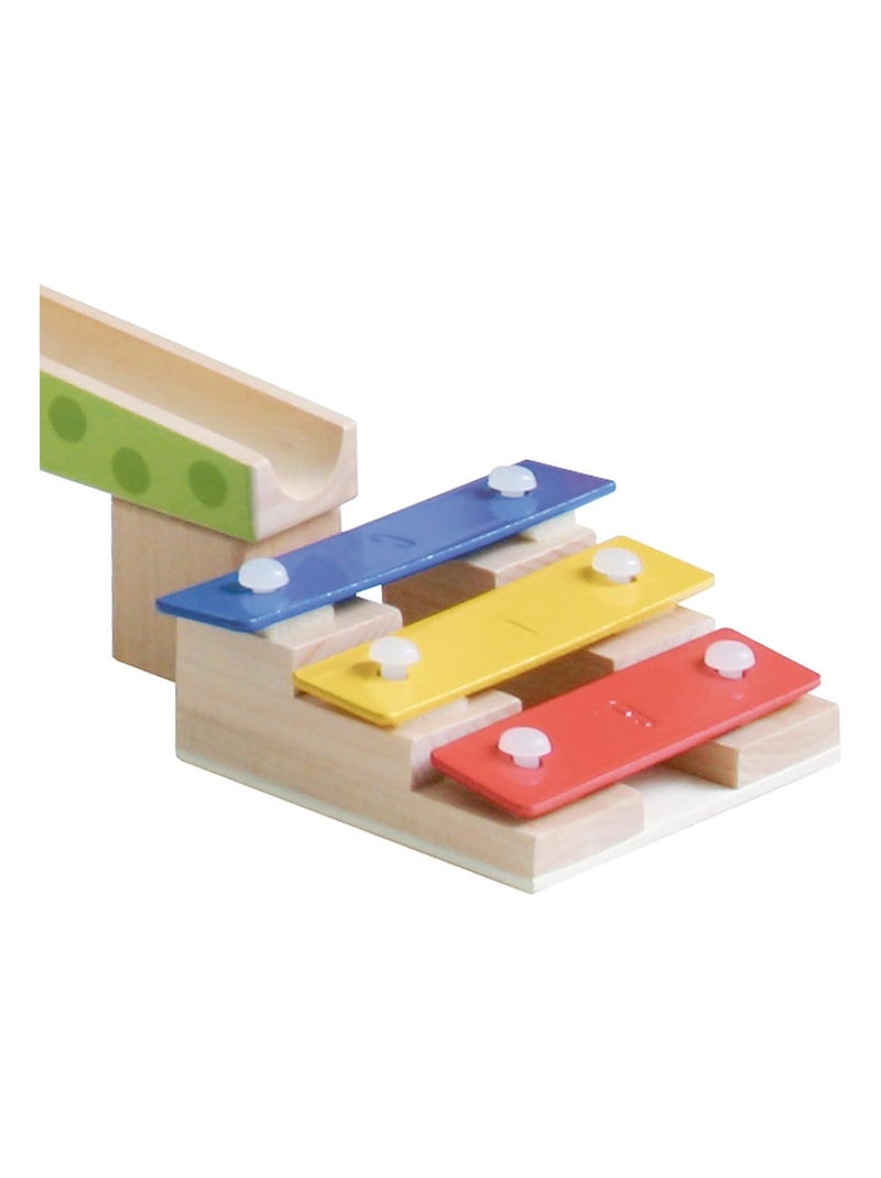 Circuito de canicas para niños - 80 bloques de construcción en madera + 20 canicas 'Roba' Azul Multicolor - Kiabi