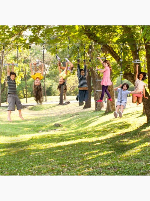 Circuito de Obstáculos Ninja HyperMotion - Slackline 15 m y 10 Accesorios - Jardín Deportivo - Kiabi