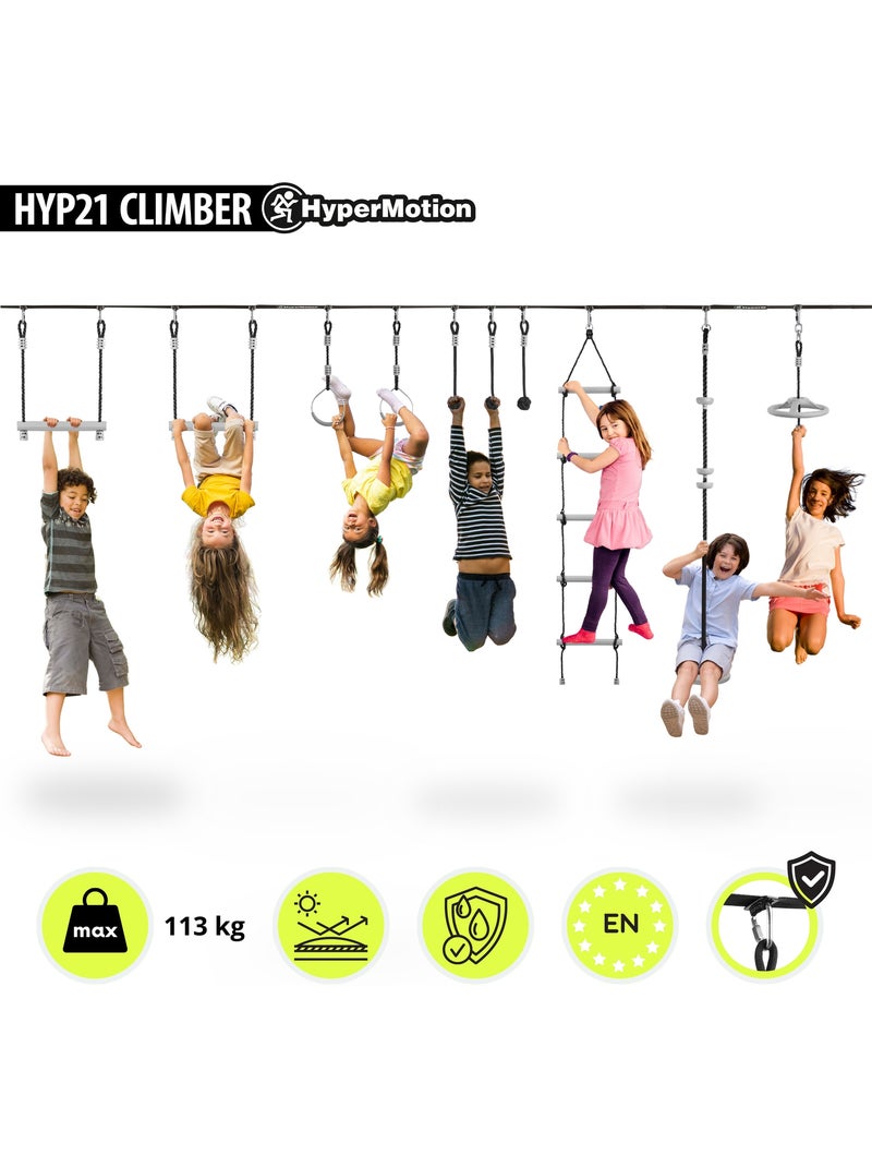 Circuito de Obstáculos Ninja HyperMotion - Slackline 15 m y 10 Accesorios - Jardín Deportivo Azul - Kiabi
