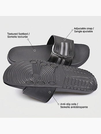 Claquetas Hombre Piscina Ajustables Pack 2 OZABI Negro Azul