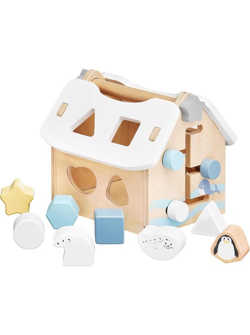 Clasificador de formas casa de madera 8 piezas juguete educativo bebé - Kiabi Clasificador de formas casa de madera 8 piezas juguete educativo bebé - Kiabi