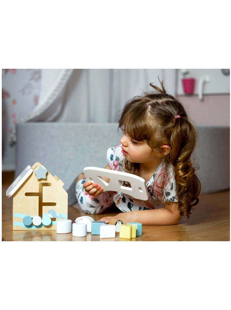 Clasificador de formas casa de madera 8 piezas juguete educativo bebé N/D - Kiabi