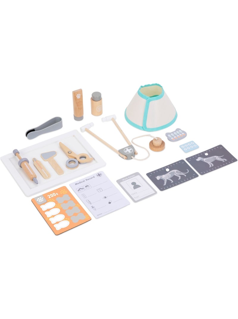 Clínica veterinaria de madera infantil con accesorios médicos y mascota, +3 años Blanco Beige - Kiabi