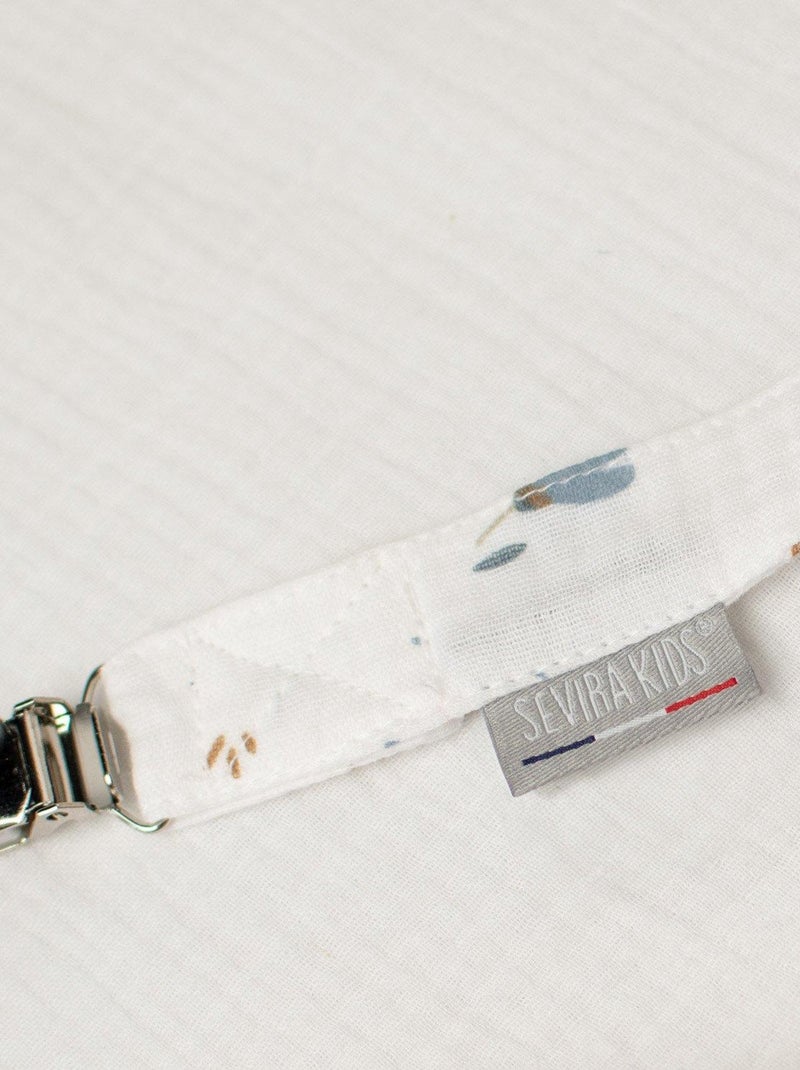 Clip para chupete personalizable de gasa de algodón, bleuet | SEVIRA KIDS Azul - Kiabi