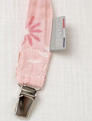 Clip para chupete personalizable de gasa de algodón, rosella | SEVIRA KIDS