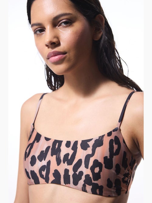 Clove top de bikini de corte minimal y estampado de leopardo penti - Kiabi