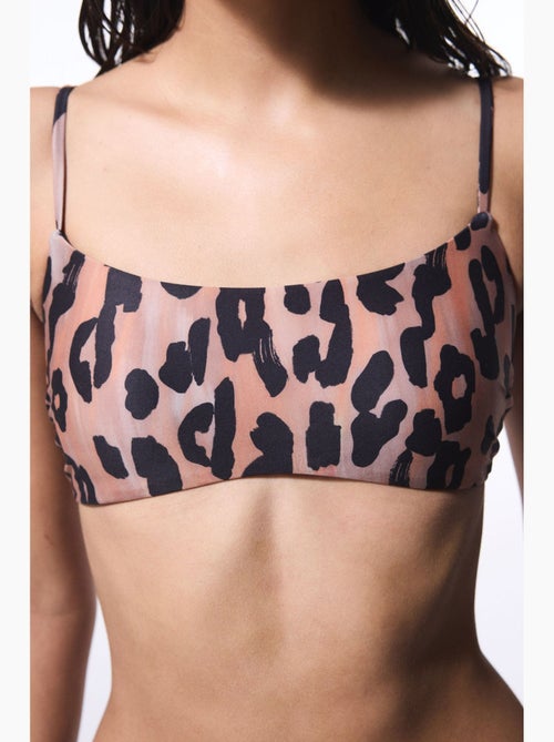Clove top de bikini de corte minimal y estampado de leopardo penti - Kiabi
