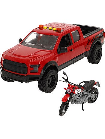 Coche pick up fricción con moto luz y sonido speed & go