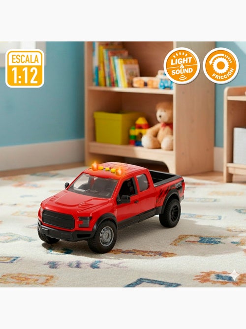 Coche pick up fricción con moto luz y sonido speed & go - Kiabi