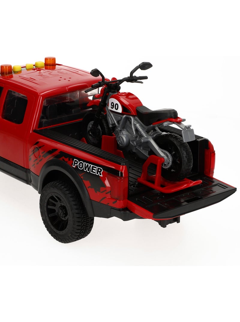 Coche pick up fricción con moto luz y sonido speed & go N/D - Kiabi