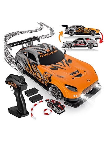 Coche teledirigido OVERMAX - X-Tireburner - 2 carrocerías - Luces LED - Batería de 40 min de duració