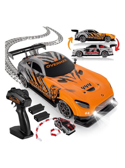Coche teledirigido OVERMAX - X-Tireburner - 2 carrocerías - Luces LED - Batería de 40 min de duració - Kiabi