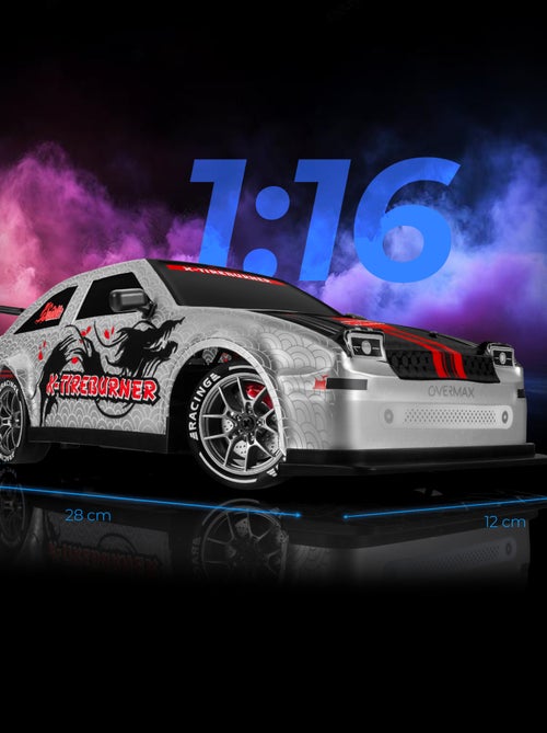 Coche teledirigido OVERMAX - X-Tireburner - 2 carrocerías - Luces LED - Batería de 40 min de duració - Kiabi