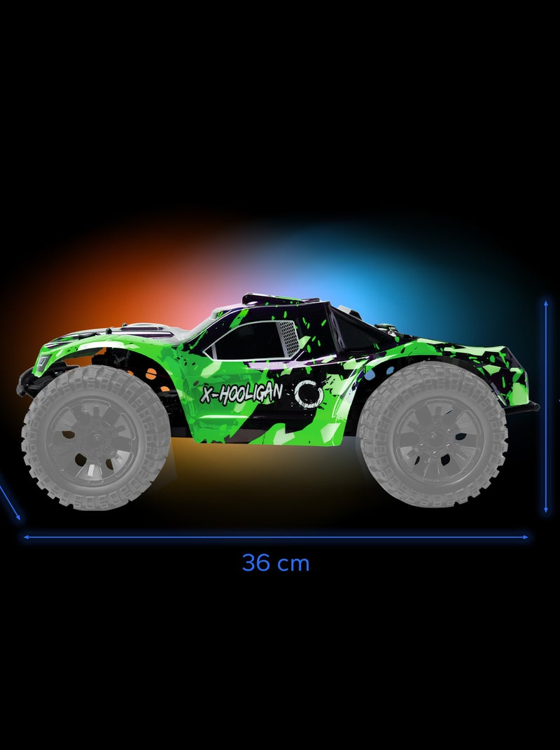 Coche teledirigido OVERMAX Hooligan 2.0 - Velocidad 35 km/h - Alcance 100 metros - Transmisión 4x4 Verde - Kiabi