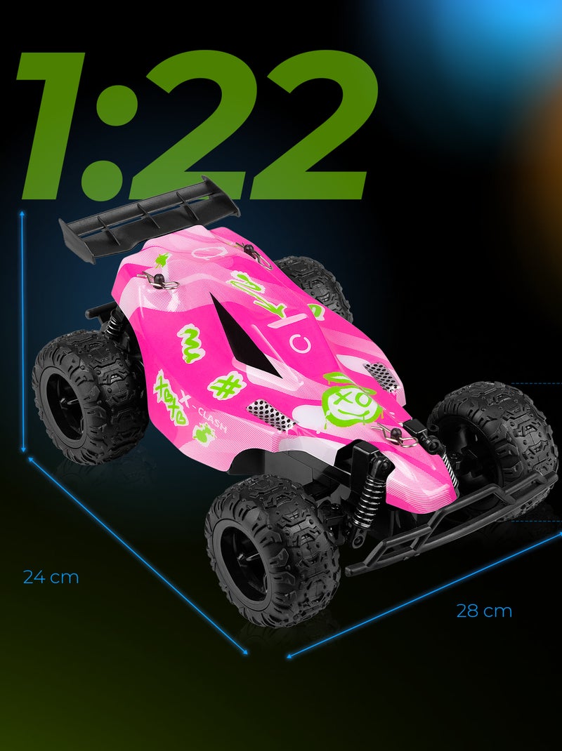 Coche teledirigido OVERMAX X-Clash, 2 carrocerías, todoterreno Negro Rosa - Kiabi