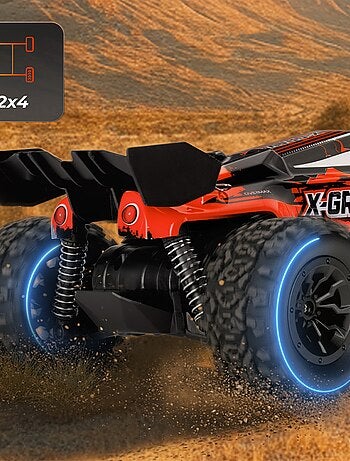 Coche teledirigido OVERMAX X-Strike - 30 km/h - Luces LED - Tracción 4x4 - 20 min