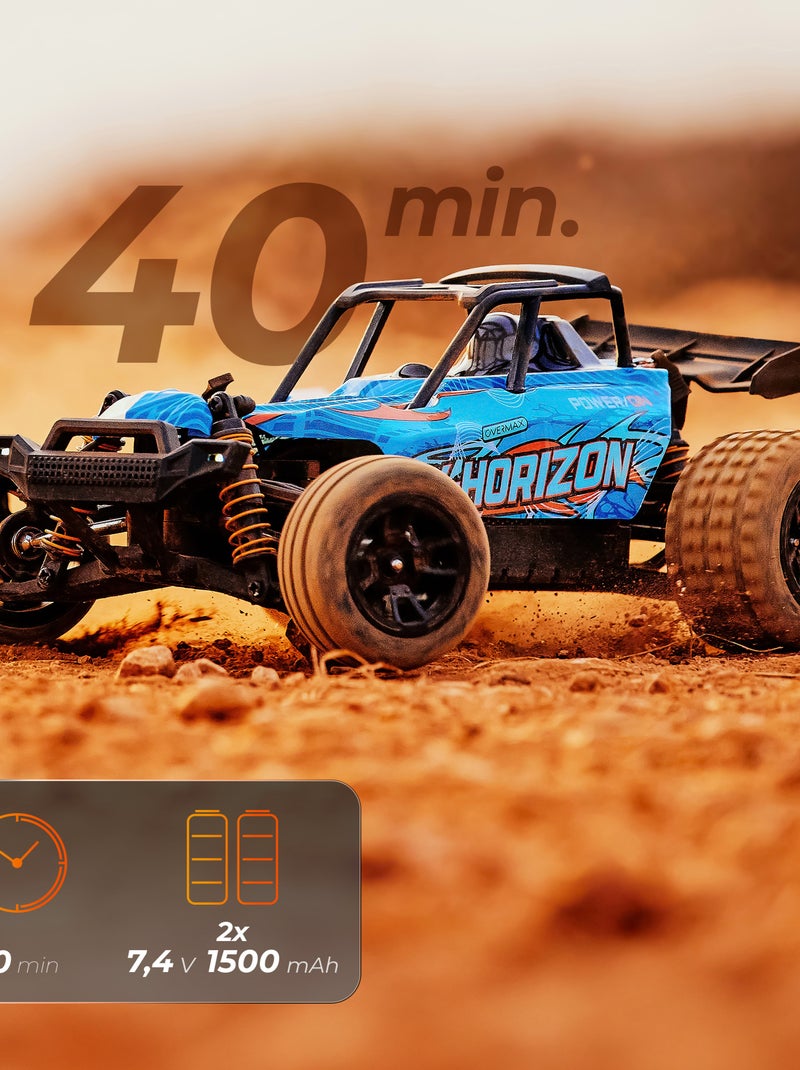 Coche teledirigido OVERMAX X-Horizon 4x4 - 30 km/h - Luces LED - 40 min - 2 carrocerías Azul Naranja - Kiabi