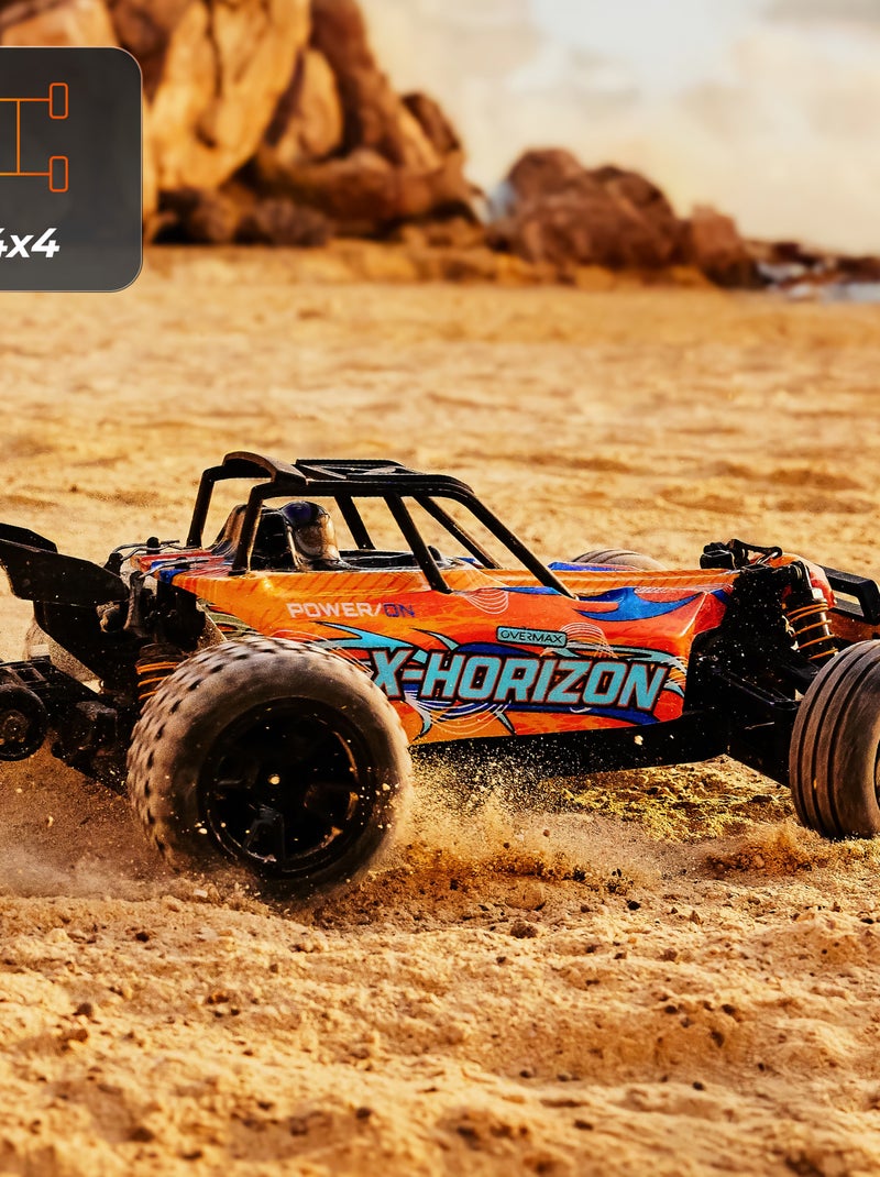 Coche teledirigido OVERMAX X-Horizon 4x4 - 30 km/h - Luces LED - 40 min - 2 carrocerías Azul Naranja - Kiabi
