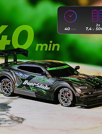 Coche teledirigido OVERMAX - X-Tireburner - 2 carrocerías - Luces LED - Batería de 40 min de duració