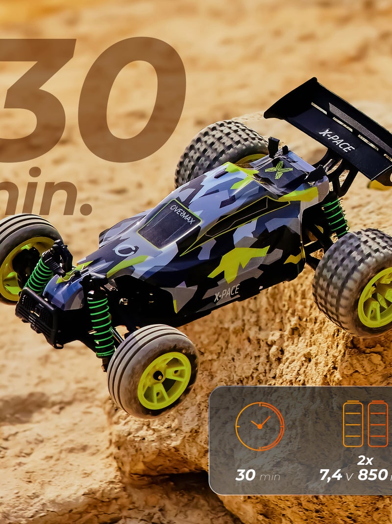 Coche teledirigido OVERMAX X-Pace 4x4 - 30 km/h - Luces LED Gris amarillo - Kiabi
