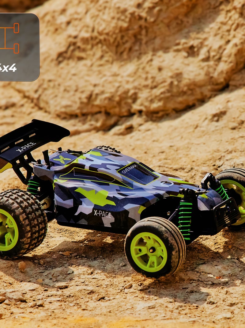 Coche teledirigido OVERMAX X-Pace 4x4 - 30 km/h - Luces LED Gris amarillo - Kiabi
