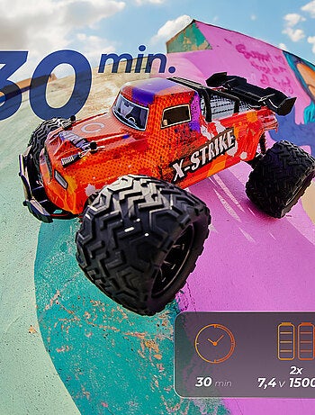Coche teledirigido OVERMAX X-Strike - 30 km/h - Luces LED - Tracción 4x4 - 20 min
