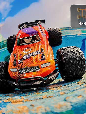 Coche teledirigido OVERMAX X-Strike - 30 km/h - Luces LED - Tracción 4x4 - 20 min