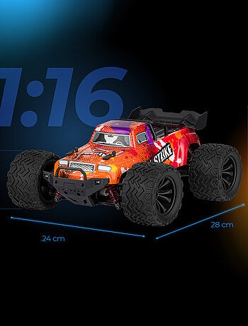 Coche teledirigido OVERMAX X-Strike - 30 km/h - Luces LED - Tracción 4x4 - 20 min