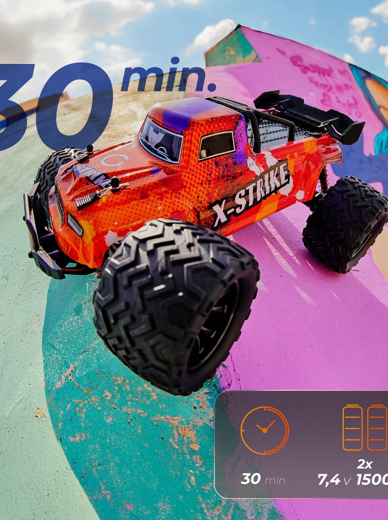 Coche teledirigido OVERMAX X-Strike - 30 km/h - Luces LED - Tracción 4x4 - 20 min Negro Rojo - Kiabi