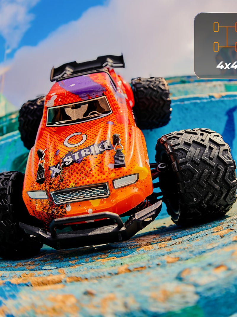 Coche teledirigido OVERMAX X-Strike - 30 km/h - Luces LED - Tracción 4x4 - 20 min Negro Rojo - Kiabi