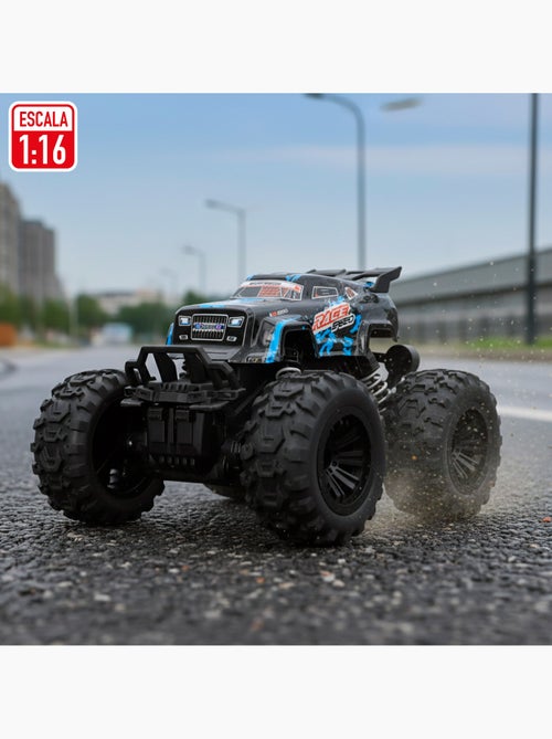 Coche todoterreno teledirigido ruedas grandes alta adherencia 1:16 speed & go - Kiabi