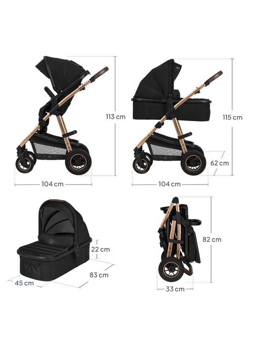 Cochecito 2 en 1 LIONELO Amber - Pack de cochecito, capazo, bolso y accesorios - Hasta 22 kg - Kiabi