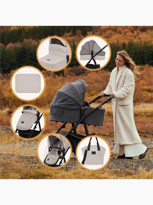 Cochecito 2 en 1 LIONELO Amber Plus - Pack de cochecito, capazo, bolso y accesorios - Kiabi
