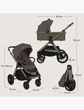 Sistema de viaje 2 en 1 LIONELO Layla - Hasta 22 kg - El sistema de viaje incluye cochecito, capazo,