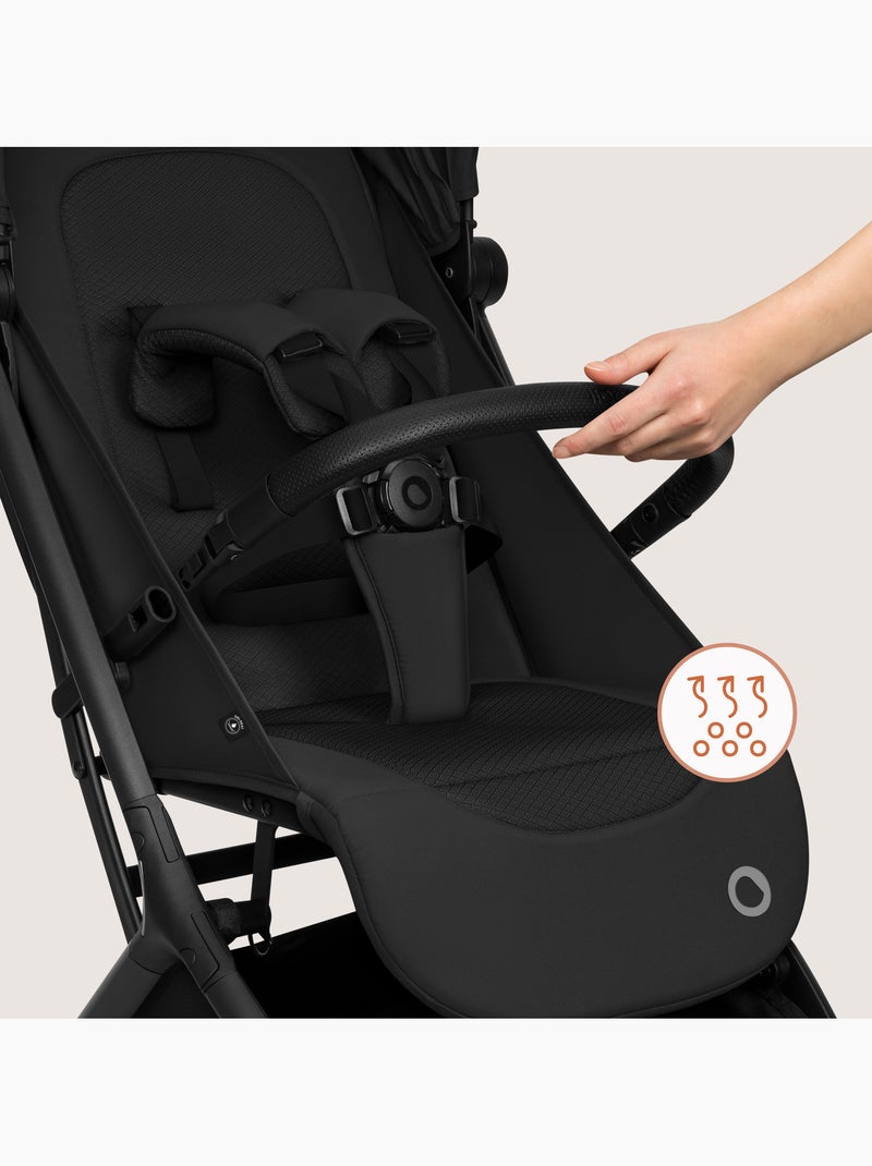 Cochecito 2 en 1 LIONELO Sia - Ultraligero - Pack compacto - Capazo - Cubierta para la lluvia Negro - Kiabi