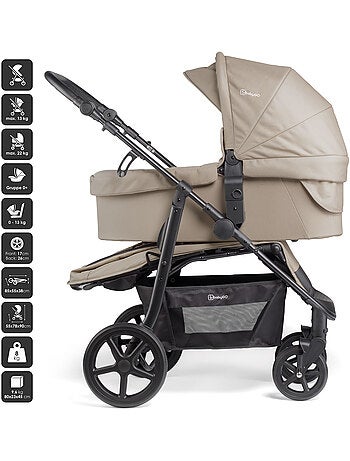 Cochecito 3 en 1 con silla de auto, capazo y asiento deportivo Evolution – babyGO