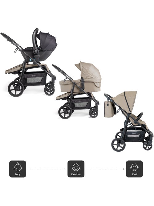 Cochecito 3 en 1 con silla de auto, capazo y asiento deportivo Evolution – babyGO - Kiabi Cochecito 3 en 1 con silla de auto, capazo y asiento deportivo Evolution – babyGO - Kiabi