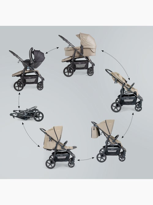 Cochecito 3 en 1 con silla de auto, capazo y asiento deportivo Evolution – babyGO - Kiabi Cochecito 3 en 1 con silla de auto, capazo y asiento deportivo Evolution – babyGO - Kiabi