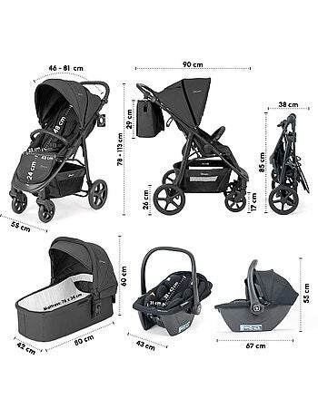 Cochecito 3 en 1 con silla de auto, capazo y asiento deportivo Evolution – babyGO