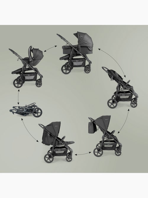 Cochecito 3 en 1 con silla de auto, capazo y asiento deportivo Evolution Black – babyGO - Kiabi