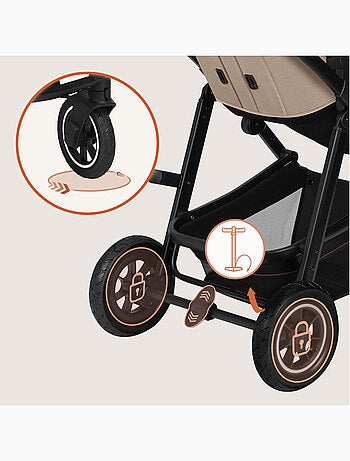 Cochecito 3 en 1 LIONELO Amber - 0-22 kg - Cochecito, capazo, silla de coche, bolso y accesorios
