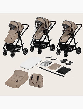 Cochecito 3 en 1 LIONELO Amber - 0-22 kg - Cochecito, capazo, silla de coche, bolso y accesorios