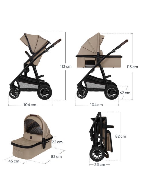 Cochecito 3 en 1 LIONELO Amber - 0-22 kg - Cochecito, capazo, silla de coche, bolso y accesorios - Kiabi