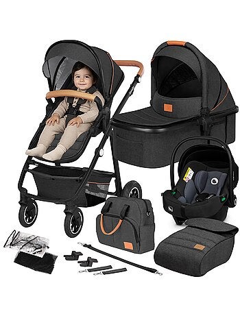Cochecito 3 en 1 LIONELO Amber - 0-22 kg - Cochecito, capazo, silla de coche, bolso y accesorios