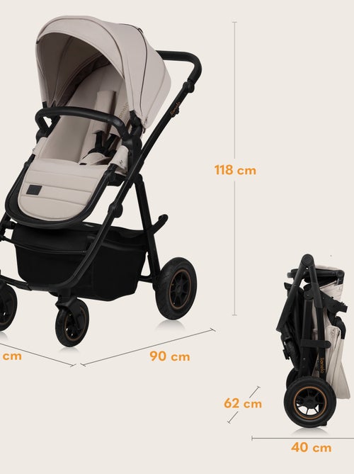 Cochecito 3 en 1 LIONELO Amber Plus: Pack de cochecito, capazo, silla de auto, bolso y accesorios - Kiabi