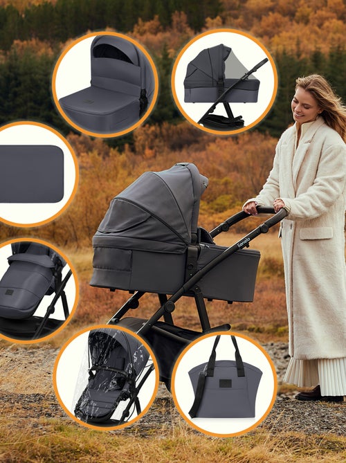 Cochecito 3 en 1 LIONELO Amber Plus: Pack de cochecito, capazo, silla de auto, bolso y accesorios - Kiabi