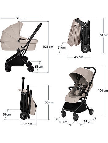Cochecito 3 en 1 LIONELO Sia - Ultraligero - Pack compacto - Capazo - Silla de coche - Accesorios