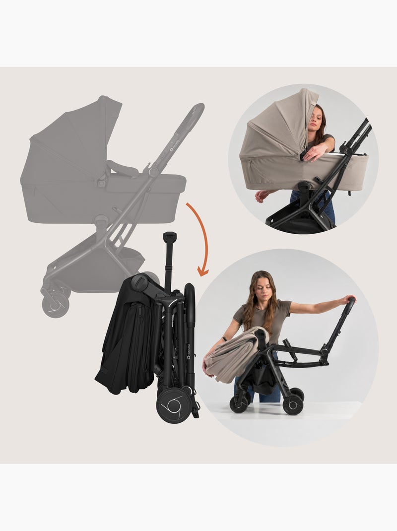Cochecito 3 en 1 LIONELO Sia - Ultraligero - Pack compacto - Capazo - Silla de coche - Accesorios Negro - Kiabi