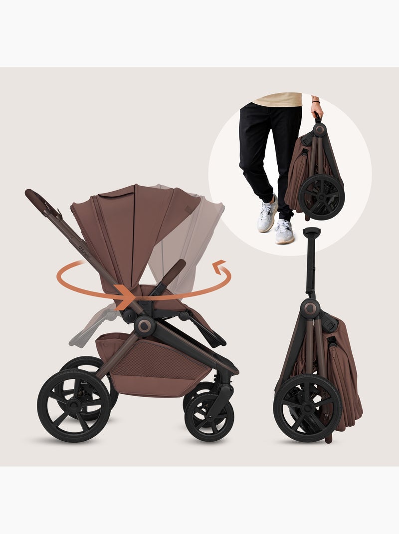 Cochecito combinado 2 en 1 LIONELO Freya - Capazo - Accesorios Marrón chocolate - Kiabi