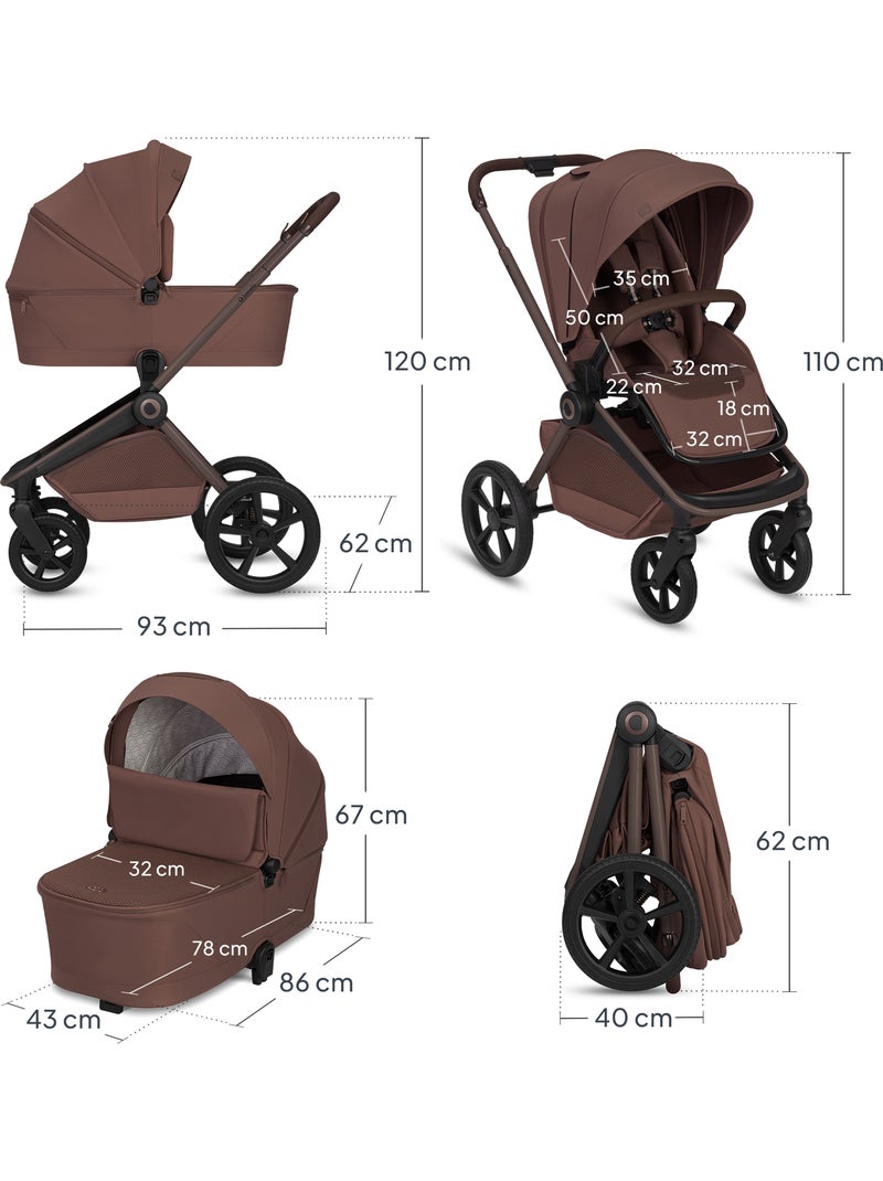 Cochecito combinado 2 en 1 LIONELO Freya - Capazo - Accesorios Marrón chocolate - Kiabi